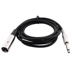 XLR 3-Pin Male To 1/4″ Plug TS Microphone Mono Cable Unbalanced Shielded Audio