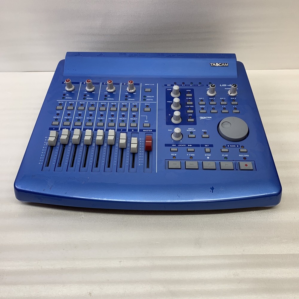 Tascam US-428 Digital Audio MIDI Controller 4-Channel USB Mixer Interface – Blue