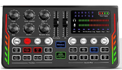 Podcast Equipment Bundle with 3.5Mm Condenser Microphone ALL-IN-ONE Audio Mixer