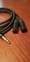 PAIR of Mogami Gold 1/4in TRS Male to XLR MALE& XLR FEMALE Insert Y Cables 10ft