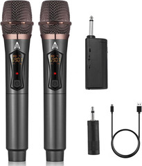 Wireless Microphones, Metal Dynamic Microphone System with Rechargeable Receiver