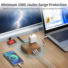 TOPREK Power Strip Surge Protector (1080J), 8 Widely-Spaced Outlets with 1 US…