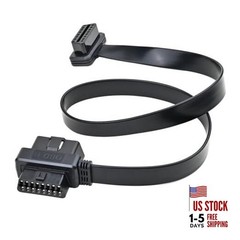 Right Angle OBD II OBD2 16 Pin Splitter Extension Cable 1x Male and 2X Female