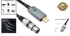 Durable 6 Feet USB Microphone Cable – XLR Female with Noise Reduction Features