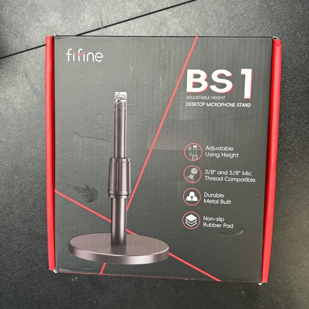 FIFINE Desktop Microphone Stand, Heavy-Duty Metal Adjustable Table Mic Stand …