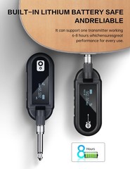 EBJ Wireless Guitar System UHF Wireless Guitar Transmitter Receiver Rechargea…