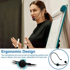 Hands Free Microphone Headset Mic,Flexible Wired Boom for Voice Amplifier, 3….