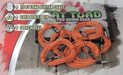FAT TOAD Guitar Cables Right Angle 20FT 1/4 Jack Cords Instrument Speaker Wires