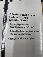 Samson MS100 – Adjustable Telescoping Studio Monitor Speaker Stands 30”-50”