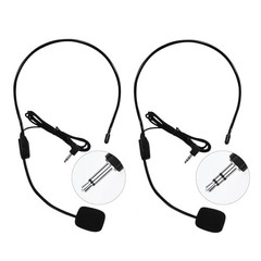 Set of 2 Headset Microphone, Flexible Wired Boom for Voice Amplifier,Teachers,
