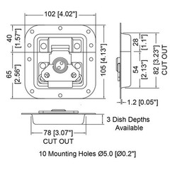 Penn-Elcom L905/928 Butterfly Latch 4.125″ PennBrite
