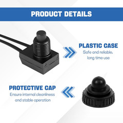 2PCS 12V Waterproof Push Button Switch, KP-107 On/Off SPST Switch with 4 Inch Li