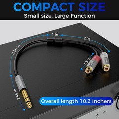 6.35mm to 2RCA Audio Adapter, 1/4 inch Male TRS Stereo Dual RCA 1 Pack