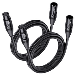 2-Pack Premium XLR to XLR Cables – 6Ft, Male to Female Microphone Cable, 21 AWG,