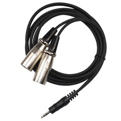 HQRP 6ft 1/8″ (3.5mm) to Dual XLR Male Cable for KRK Rokit 5 G2s, HS50m’s