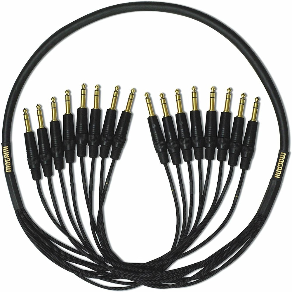 Mogami Gold 8 x 1/4″ TRS Male to 8 x 1/4″ TRS Male Fan-Out Audio Snake – 15′