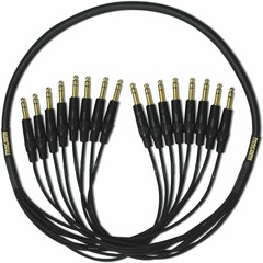 Mogami Gold 8 x 1/4″ TRS Male to 8 x 1/4″ TRS Male Fan-Out Audio Snake – 15′