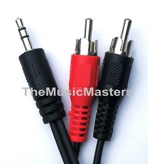6′ ft 3.5MM (1/8″) Stereo Male to Dual RCA Plugs Premium Audio Cable Wire VWLTW