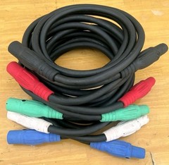 Feeder Cam Type Cable Extension 10 ft 4/0 AWG Set of 5 Camlock Marinco