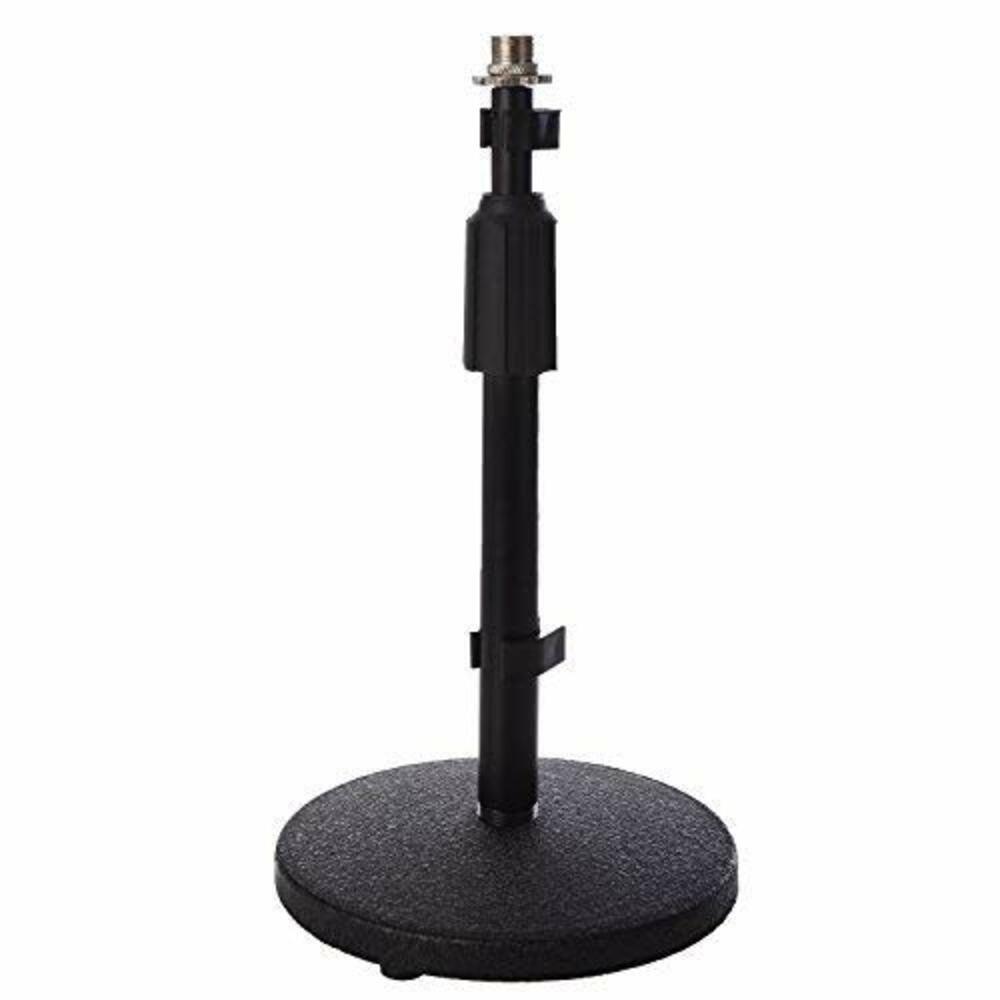 LyxPro Adjustable Desktop Microphone Stand and Desk Mic Holder, Black