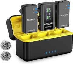 NEEWER CM28 PRO Wireless Lavalier Lapel Microphone System with Charging Case 48K