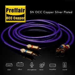 HiFi OCC Copper Audio Interconnect 24K Gold Plated RCA Reduce Noise