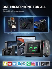 Wireless Microphone with Touch Screen, G3 PRO 2.4G Dual Lavalier Mic 820FT 10…