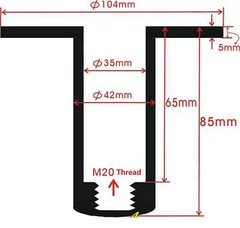 (2) Two Sub-Woofer Mounting Plates Deep Cups M20 threaded for Screw-On Sub Pole