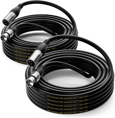 XLR Cable 35Ft 2 Packs – Premium Balanced Microphone Cable with 3-Pin XLR Male t