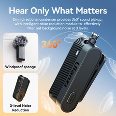 Ulanzi A100 Wireless Microphone Lavalier MIC for iPhone 16 15 Pro Max Camera