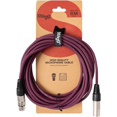 Stagg XLR Microphone Cable 20 ft. Assorted Colors Purple