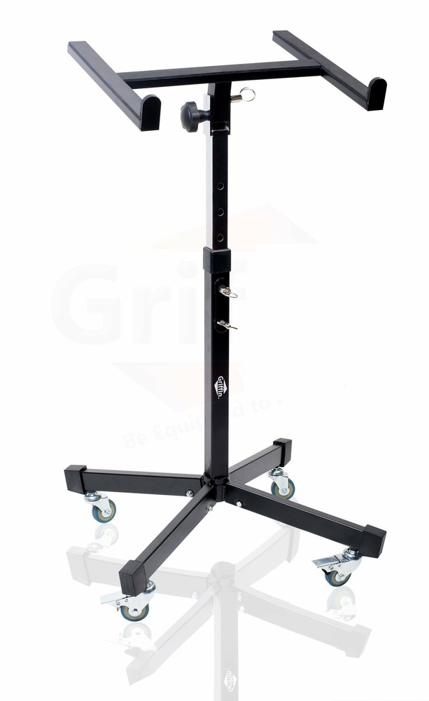 GRIFFIN Studio Music Mixer Stand on Wheels – DJ Recording Gear Cart Table Mount