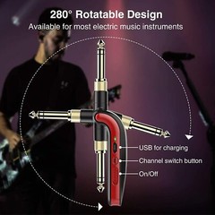 LEKATO Wireless Guitar System 2.4GHz Wireless Transmitter Receiver 6 Channels US
