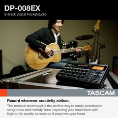DP-008EX 8-Track Digital Pocketstudio Multitrack Recorder, Built-in Mics, Songwr