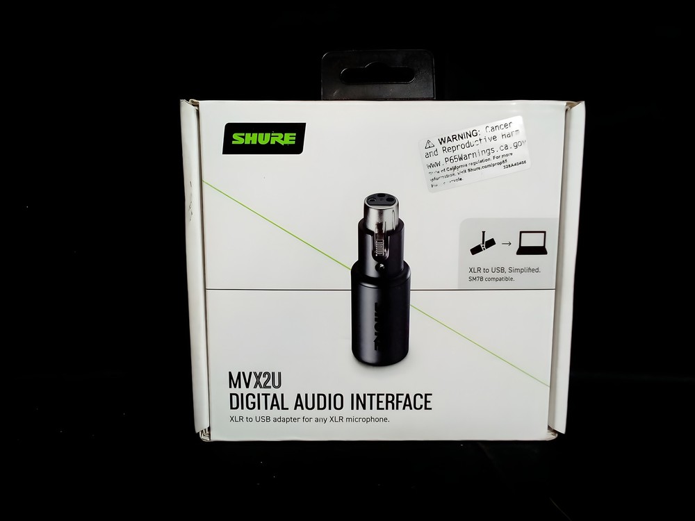 Shure MVX2U Digital Audio Interface XLR to USB Adapter Open Box