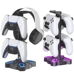 Gaming Headphones Stand, Rotatable Headset Stand with Light Modes – Controlle…