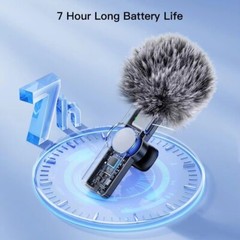 Lavalier Microphone Wireless Audio Video Recording Mic For Android/iPhone