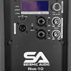 Powered 10″ 700 Watt PA DJ Speaker w Bluetooth DSP, Built in Mixer & Class D Amp