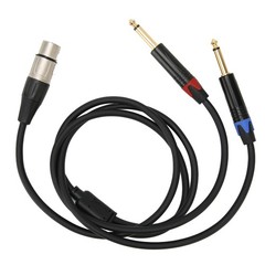 Dual 6.35mm Male To XLR Female Cable 24K Gold Plated Connectors Dual 1/4in NEW⭐