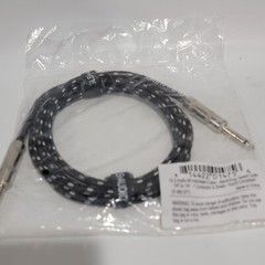 GLS Audio 6ft Instrument Cable 1/4″ To 1/4″ Black/Gray Tweed Cloth