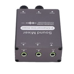 2 Channel Mixer Durable Sound Switcher For Computer Use Gray Easy To Use