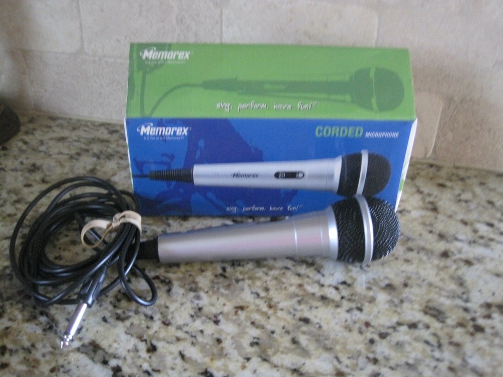 Memorex Corded Microphone W/ Box EUC