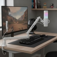 Sturdy Adjustable Microphone Arm Stand with 360° Rotation & Cable Management