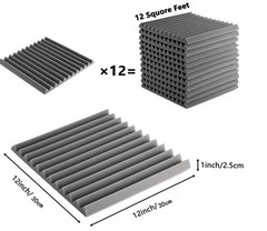 12~96PACK 12″X12″X1″ Acoustic Foam Panels Soundproofing Wall Studio Insulation