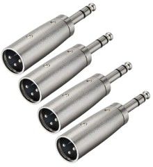 4 Pcs 3-Pin XLR Male to 1/4″ 6.35mm Stereo Male Mic Audio Adapter Converter
