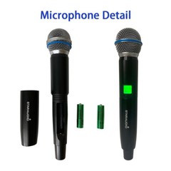 Audio UHF Wireless Microphone System 2CH Handheld Church Dynamic KaraoK Mic KTV