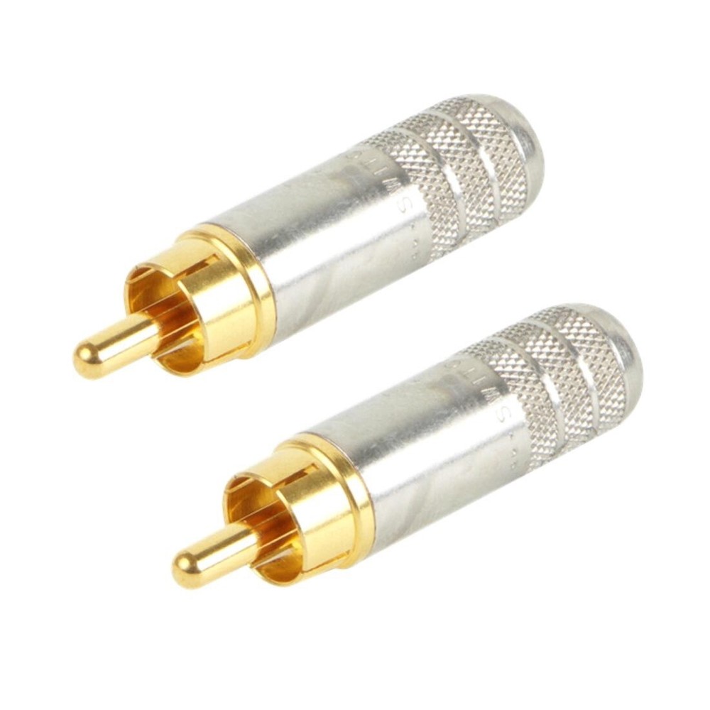 Switchcraft 3502AAU RCA Male Nickel/Gold w/Solder Terminals – 2 Pack