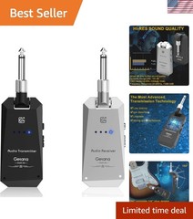 Plug-and-Play Wireless Guitar Transmitter Set – High-Quality Sound, Silver/Black