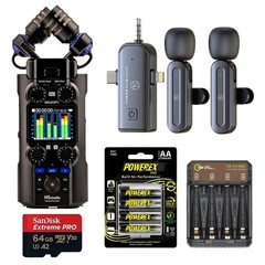 Zoom H5studio 6-Track 32-Bit Float Handy Recorder, Bundle with 3-in-1 Wireless L