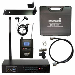 Wireless In-Ear Stereo Personal Monitor System Headset UHF Microphone Lapel Mic